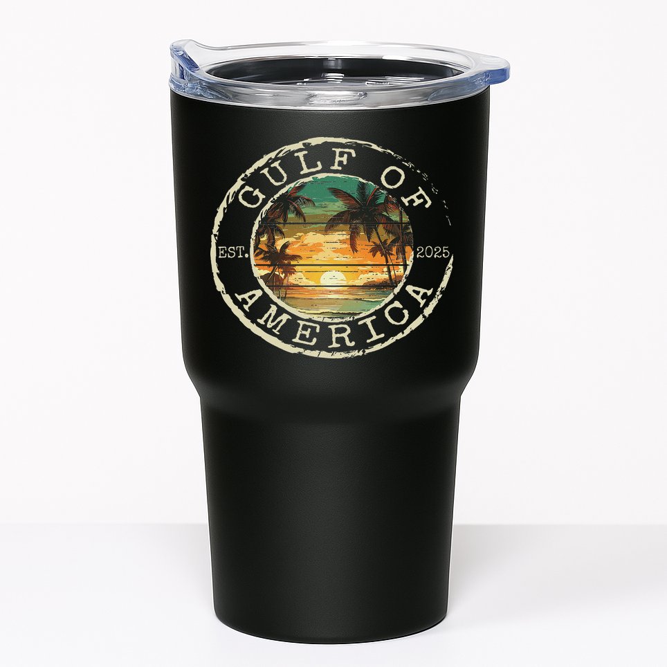 Gulf Of Us America Est 2025 Vintage Beach Stamp Women Tumbler