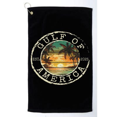 Gulf Of Us America Est 2025 Vintage Beach Stamp Women Golf Towel