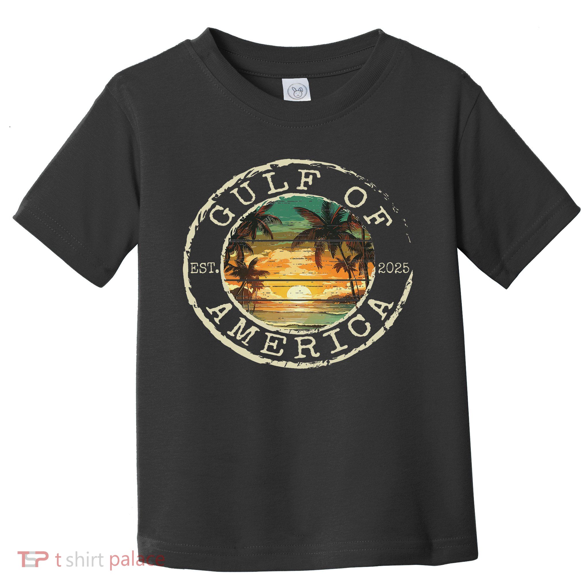 Gulf Of Us America Est 2025 Vintage Beach Stamp Women Toddler T-Shirt