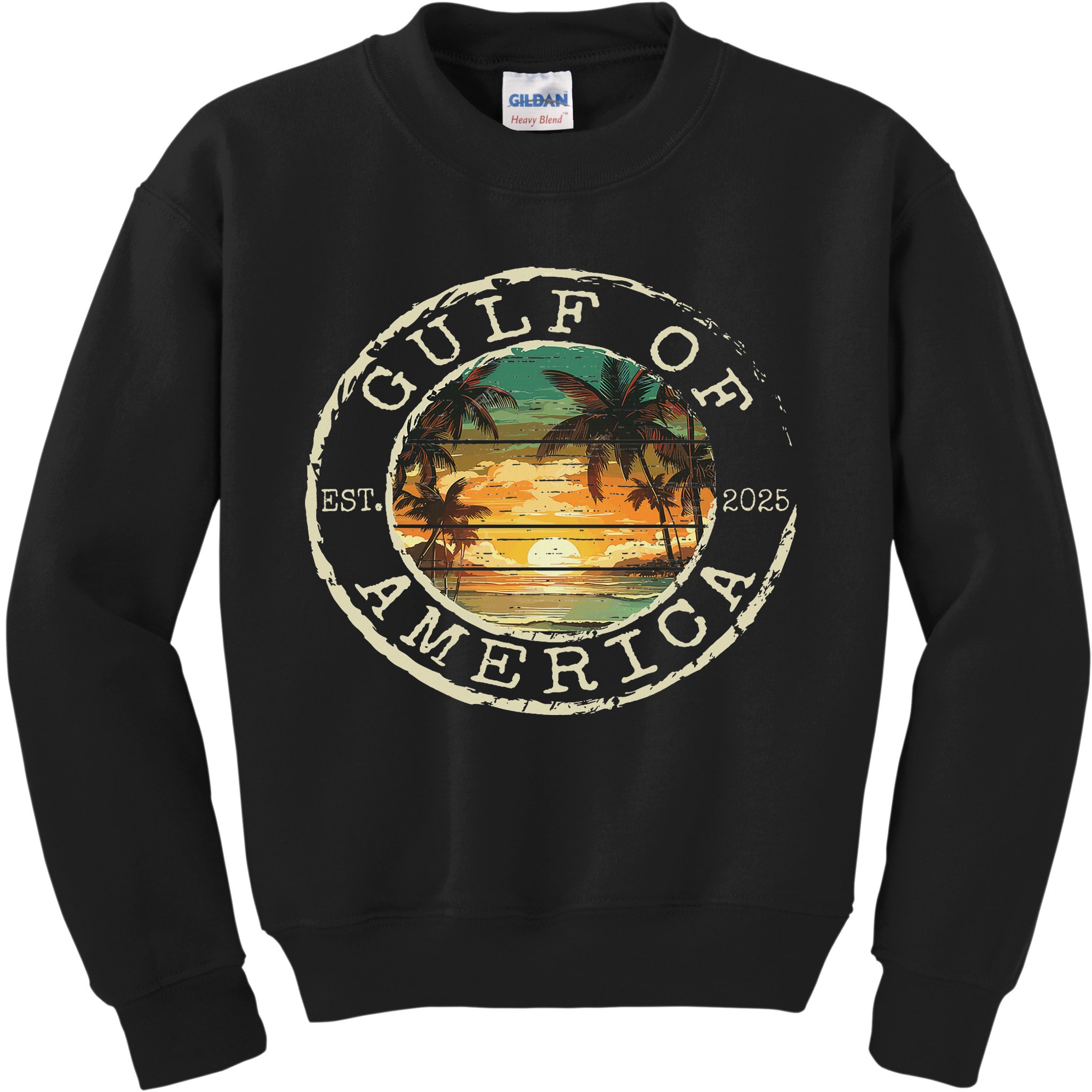 Gulf Of Us America Est 2025 Vintage Beach Stamp Women Kids Sweatshirt