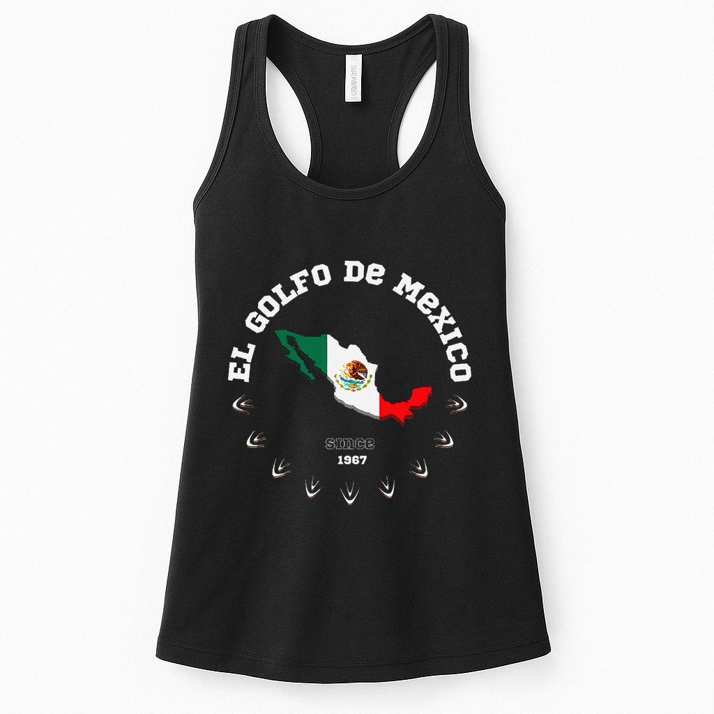 Gulf Of Usa America Funny Gulf Of Mexico Flag Map Womens Tank Top