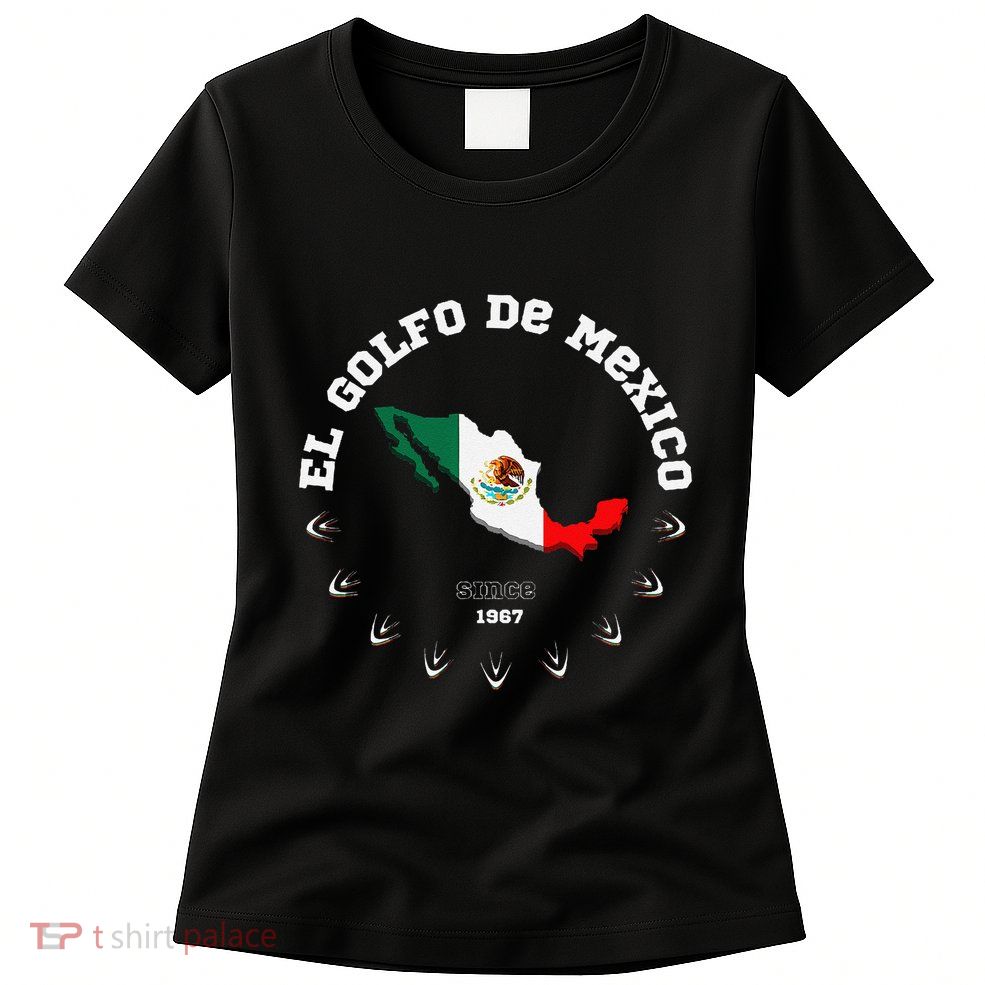 Gulf Of Usa America Funny Gulf Of Mexico Flag Map Womens T-Shirt