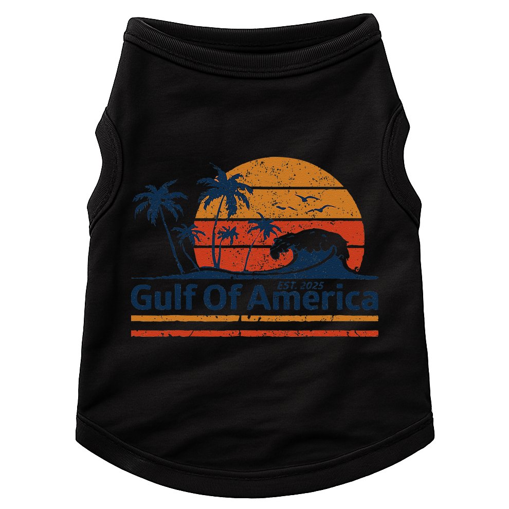 Gulf Of Usa America Est 2025 Retro Vintage Beach Doggie Tank
