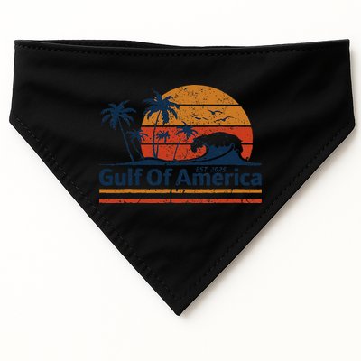 Gulf Of Usa America Est 2025 Retro Vintage Beach USA-Made Doggie Bandana