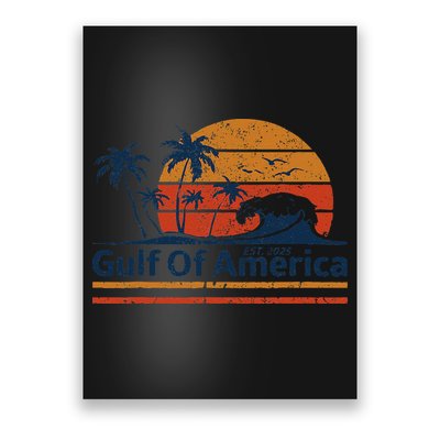 Gulf Of Usa America Est 2025 Retro Vintage Beach Poster