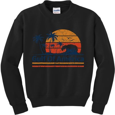 Gulf Of Usa America Est 2025 Retro Vintage Beach Kids Sweatshirt
