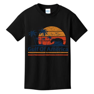 Gulf Of Usa America Est 2025 Retro Vintage Beach Kids T-Shirt