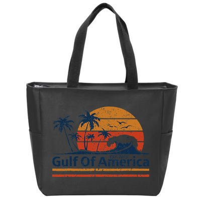 Gulf Of Usa America Est 2025 Retro Vintage Beach Zip Tote Bag