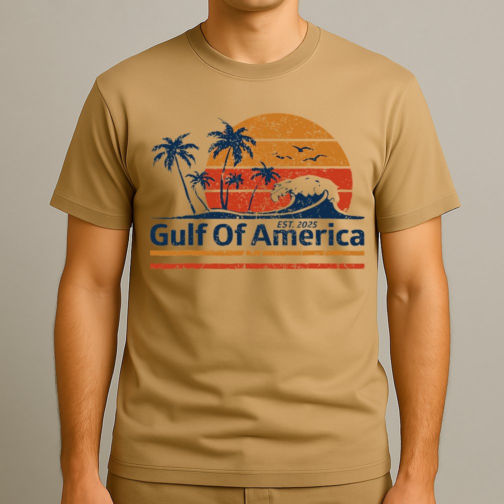 Gulf Of Usa America Est 2025 Retro Vintage Beach T-Shirt