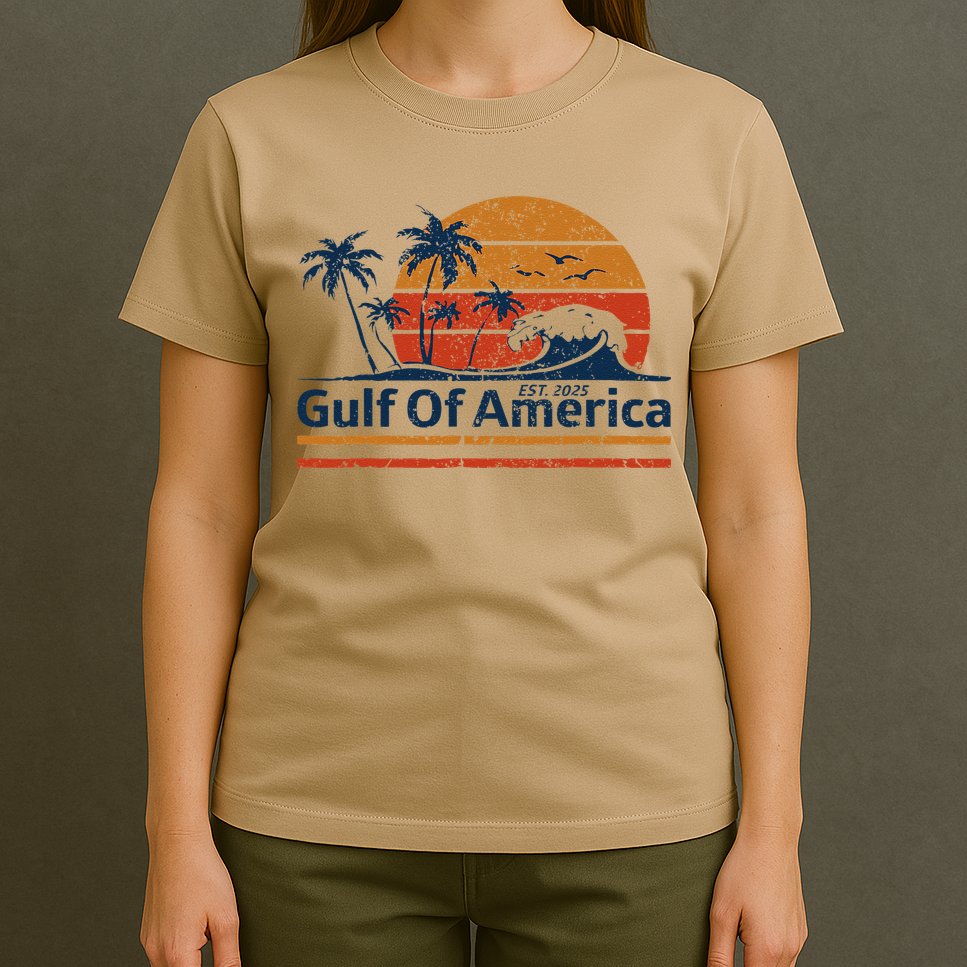 Gulf Of Usa America Est 2025 Retro Vintage Beach T-Shirt