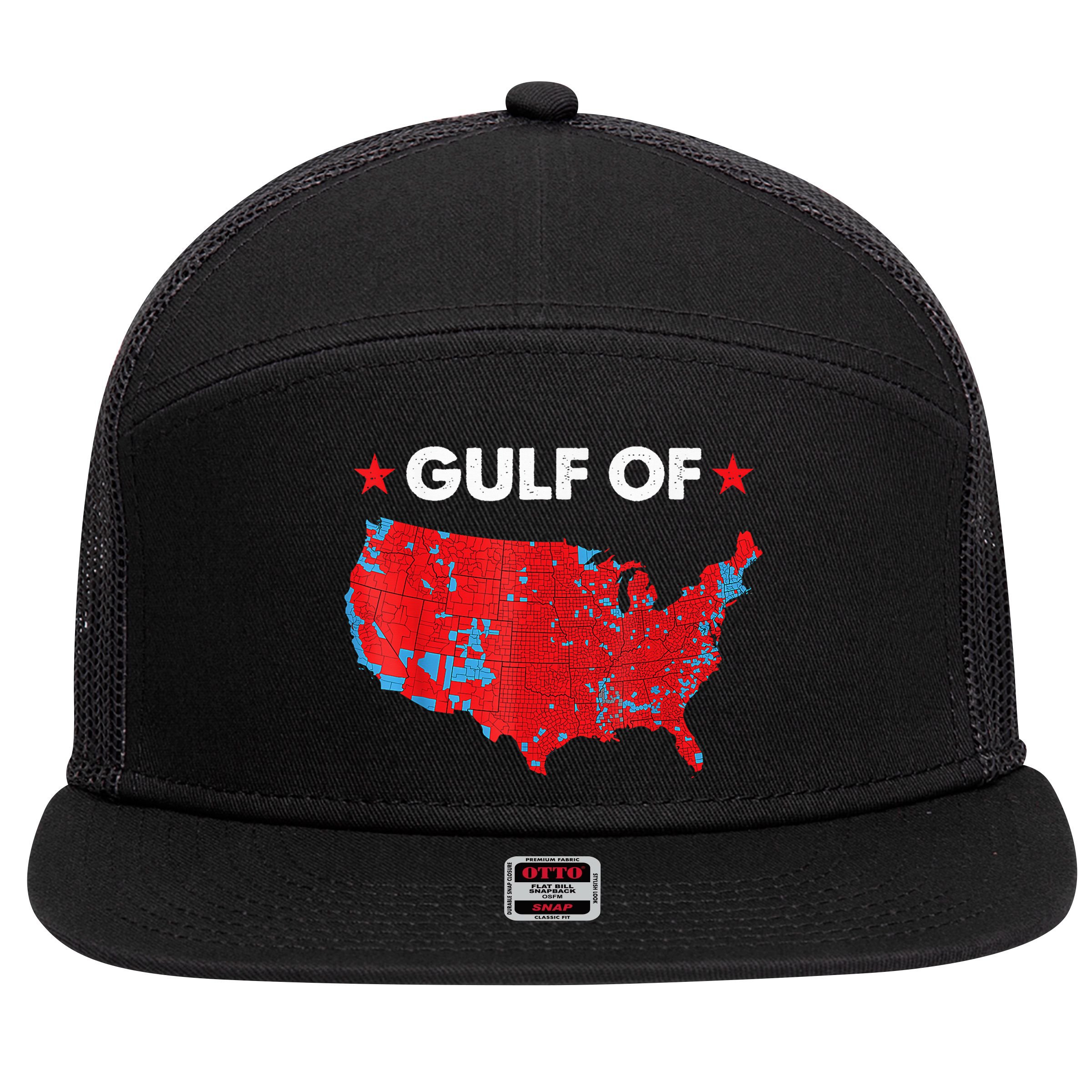 Gulf Of Usa America Usa Flag 7 Panel Mesh Trucker Snapback Hat