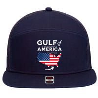 Gulf Of Us America American Flag 7 Panel Mesh Trucker Snapback Hat