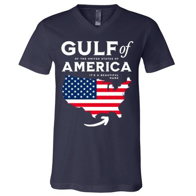 Gulf Of Us America American Flag V-Neck T-Shirt
