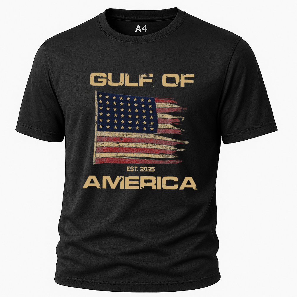 Gulf Of Us America Est Since 2025 Us Flag Cooling Performance Crew T-Shirt