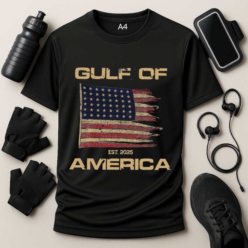 Gulf Of Us America Est Since 2025 Us Flag Cooling Performance Crew T-Shirt