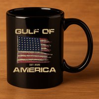 Gulf Of Us America Est Since 2025 Us Flag 11oz C Handle Ceramic Mug