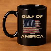 Gulf Of Us America Est Since 2025 Us Flag 11oz C Handle Ceramic Mug