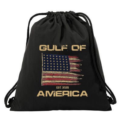 Gulf Of Us America Est Since 2025 Us Flag Drawstring Bag