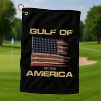 Gulf Of Us America Est Since 2025 Us Flag Golf Towel