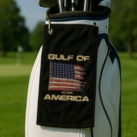 Gulf Of Us America Est Since 2025 Us Flag Golf Towel