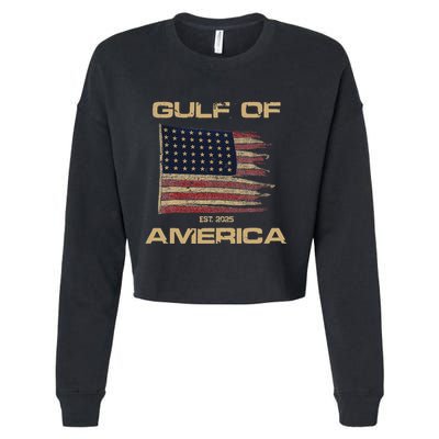 Gulf Of Us America Est Since 2025 Us Flag Cropped Pullover Crew