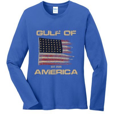 Gulf Of Us America Est Since 2025 Us Flag Ladies Long Sleeve Shirt