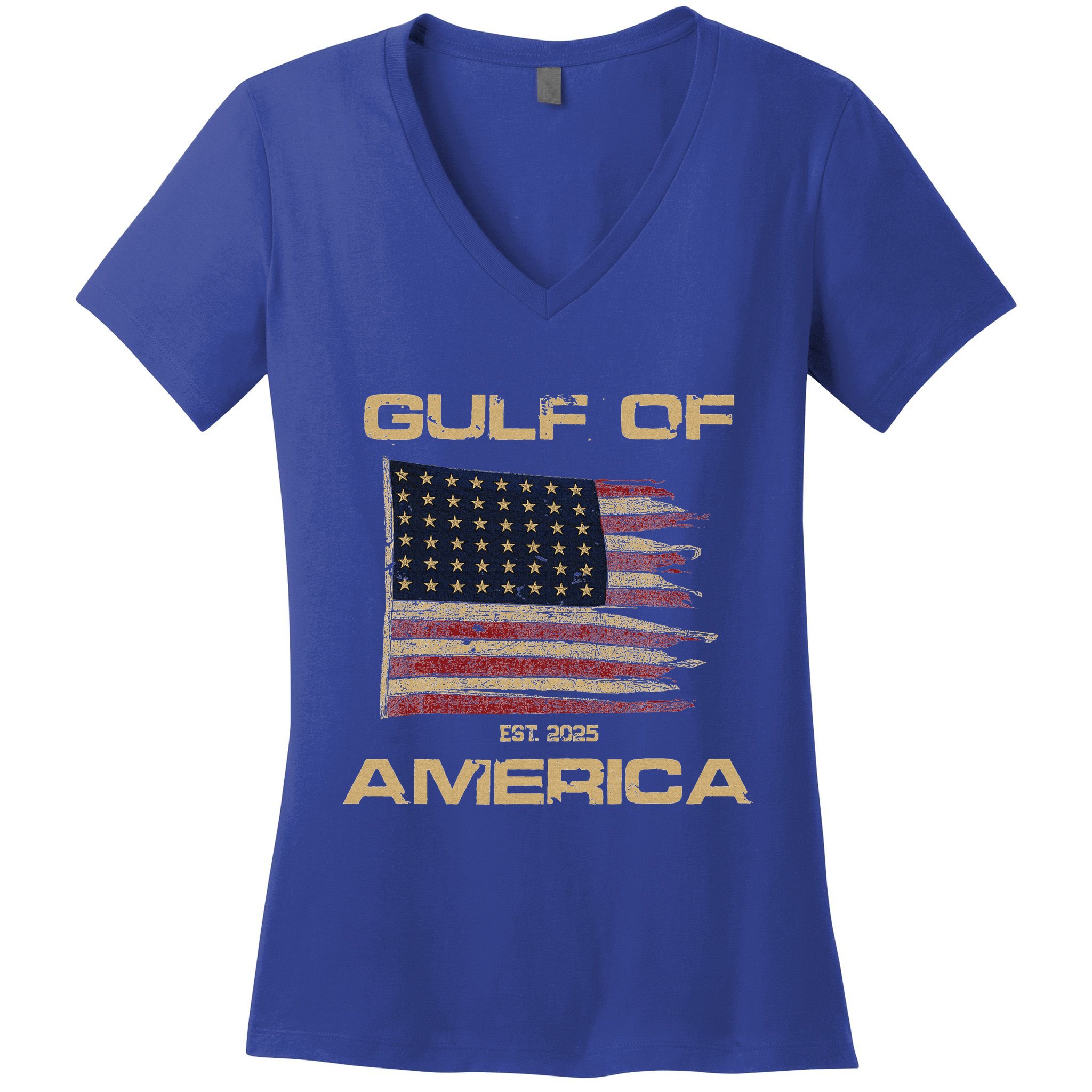 Gulf Of Us America Est Since 2025 Us Flag Women's V-Neck T-Shirt