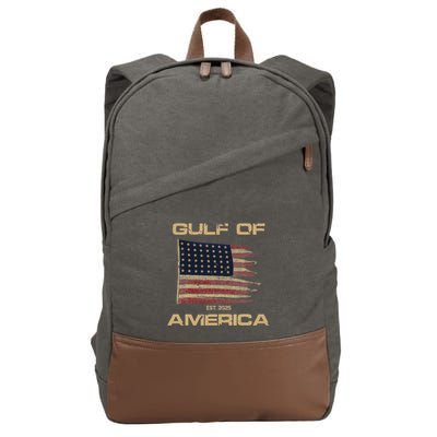 Gulf Of Us America Est Since 2025 Us Flag Cotton Canvas Backpack