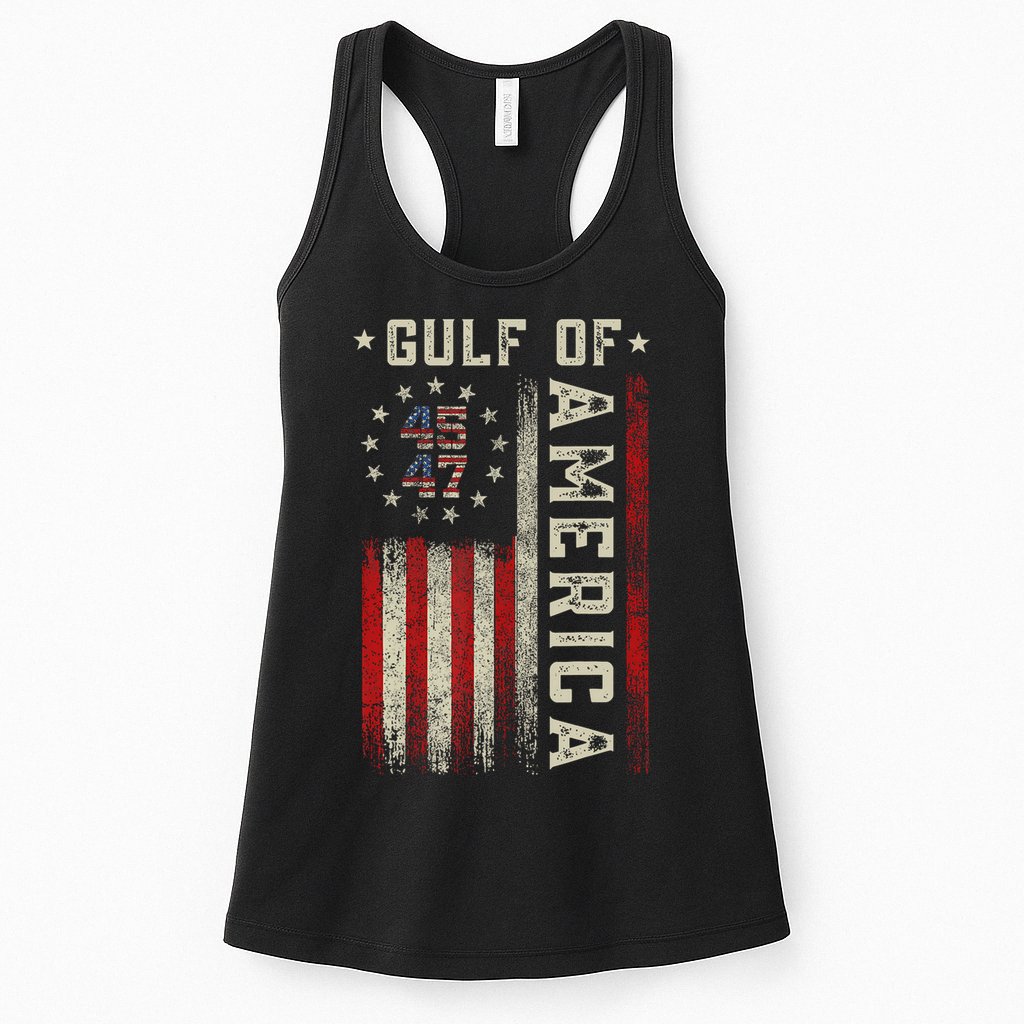 Gulf Of Usa America Funny Usa Flag Womens Tank Top
