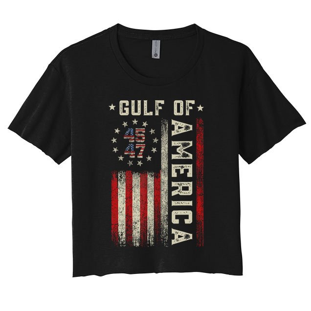 Gulf Of Usa America Funny Usa Flag Crop Top