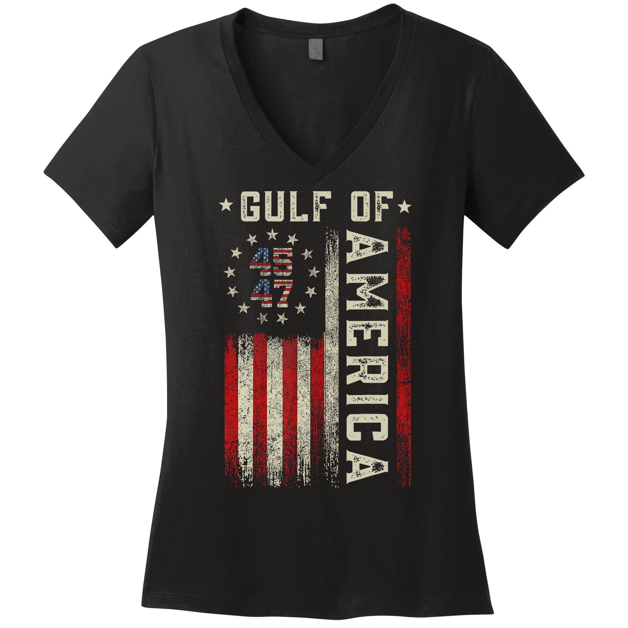 Gulf Of Usa America Funny Usa Flag Women's V-Neck T-Shirt