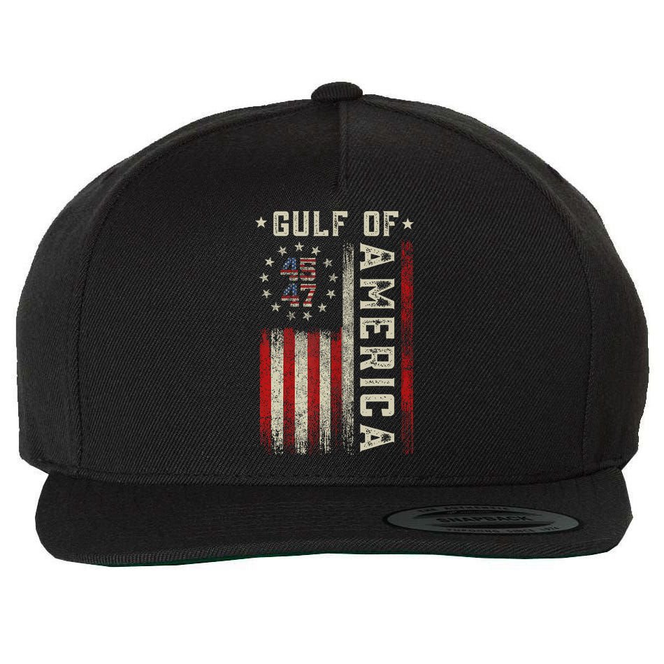 Gulf Of Usa America Funny Usa Flag Wool Snapback Cap