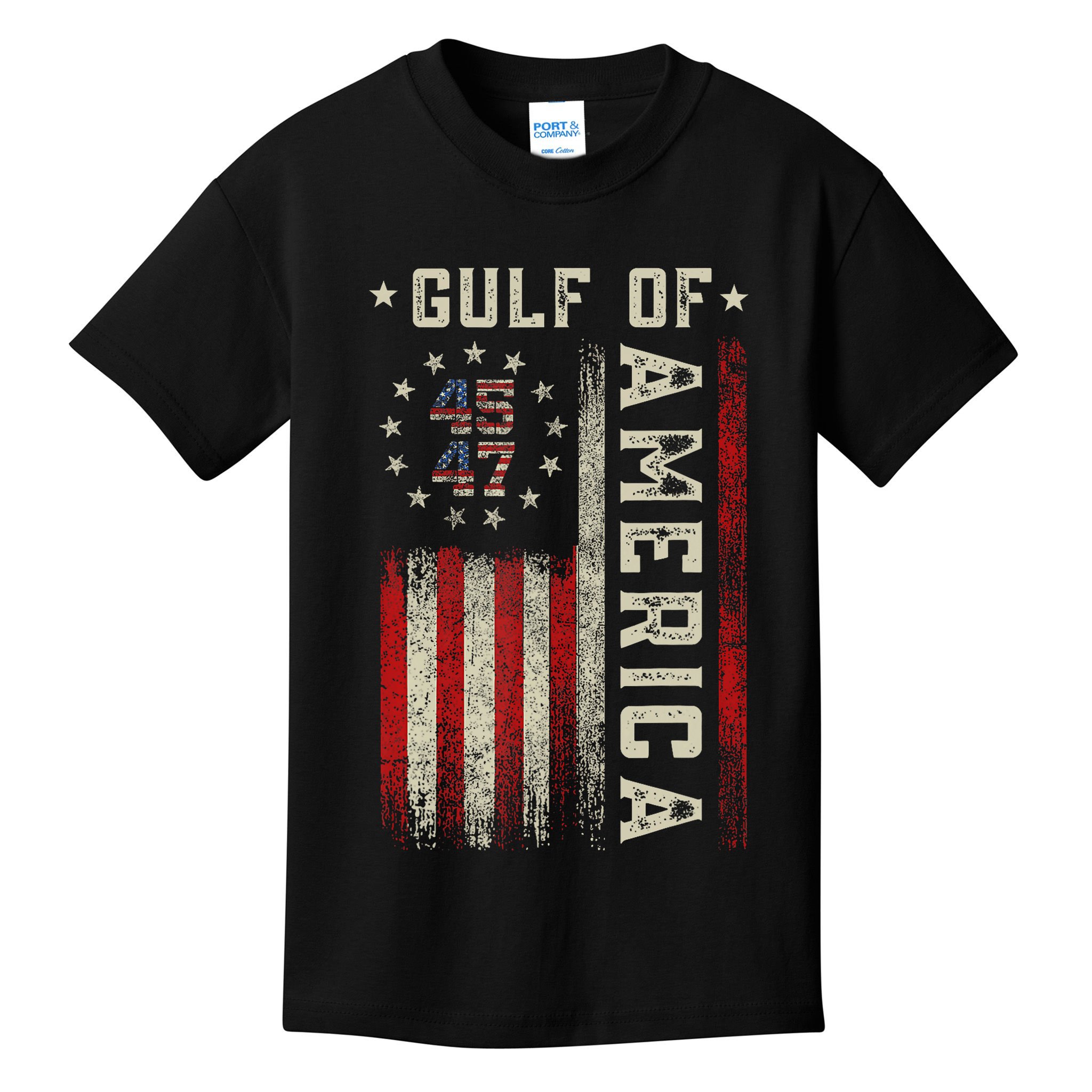 Gulf Of Usa America Funny Usa Flag Kids T-Shirt