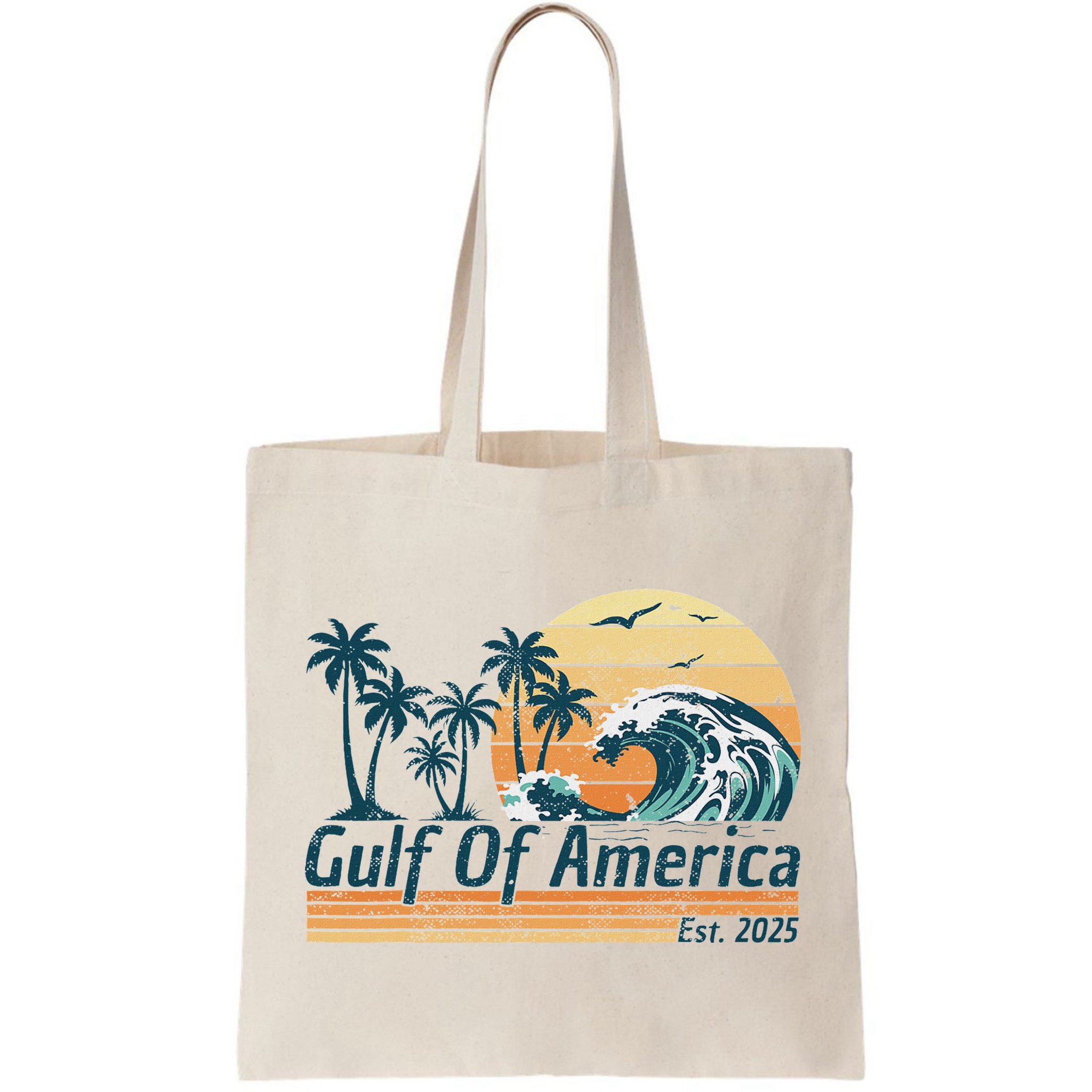 Gulf Of Us America Est 2025 Retro Vintage Beach Bag