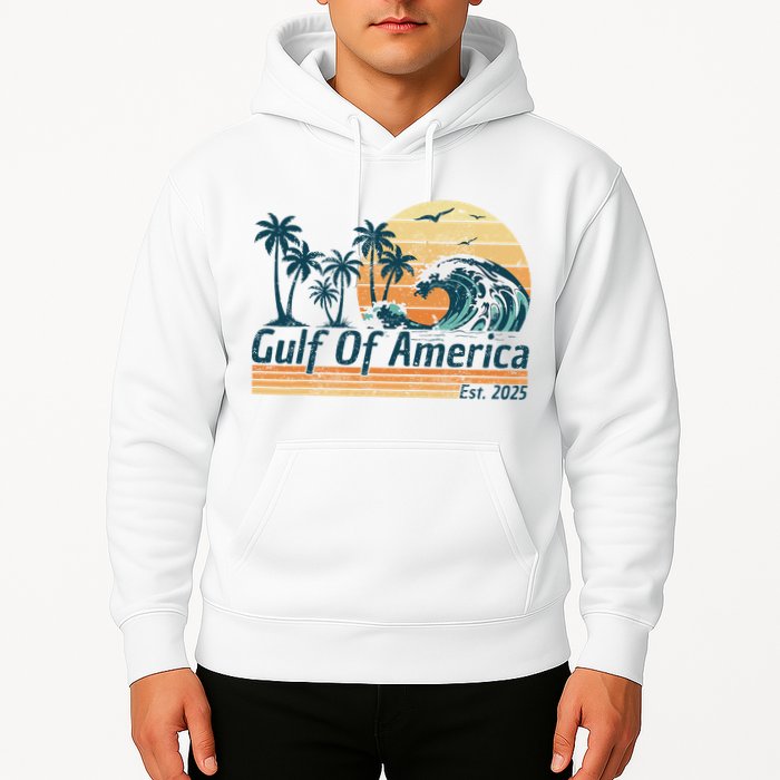 Gulf Of Us America Est 2025 Retro Vintage Beach Hoodie