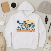 Gulf Of Us America Est 2025 Retro Vintage Beach Hoodie