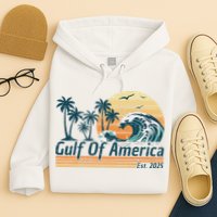 Gulf Of Us America Est 2025 Retro Vintage Beach Hoodie