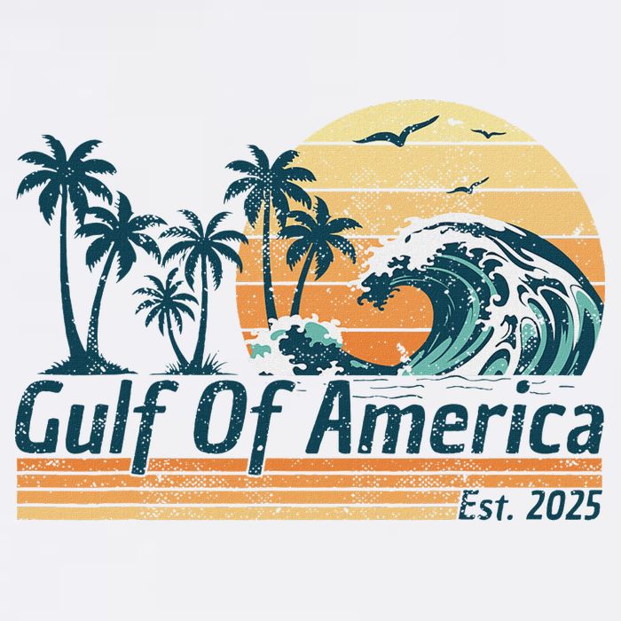 Gulf Of Us America Est 2025 Retro Vintage Beach Hoodie