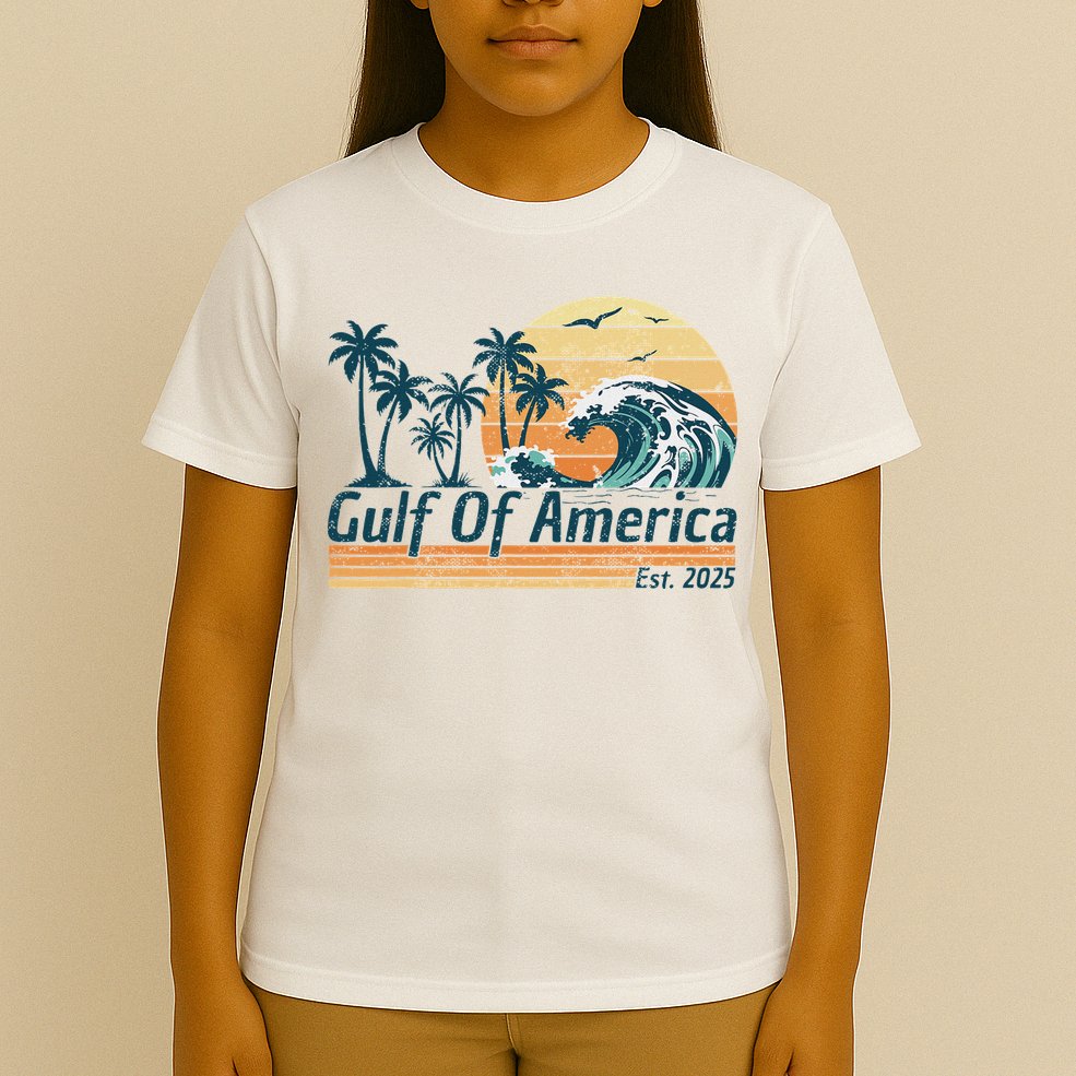 Gulf Of Us America Est 2025 Retro Vintage Beach T-Shirt