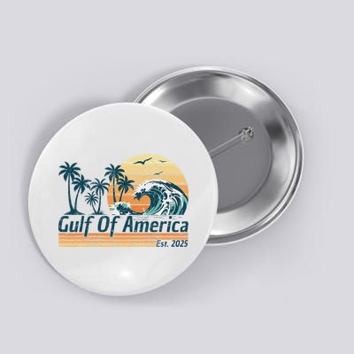 Gulf Of Us America Est 2025 Retro Vintage Beach Button