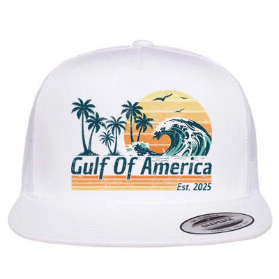 Gulf Of Us America Est 2025 Retro Vintage Beach Flatbill Hat