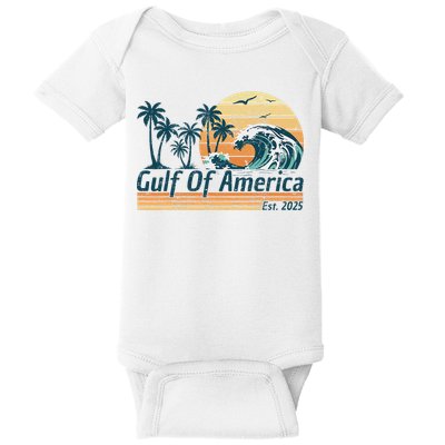Gulf Of Us America Est 2025 Retro Vintage Beach Baby Bodysuit