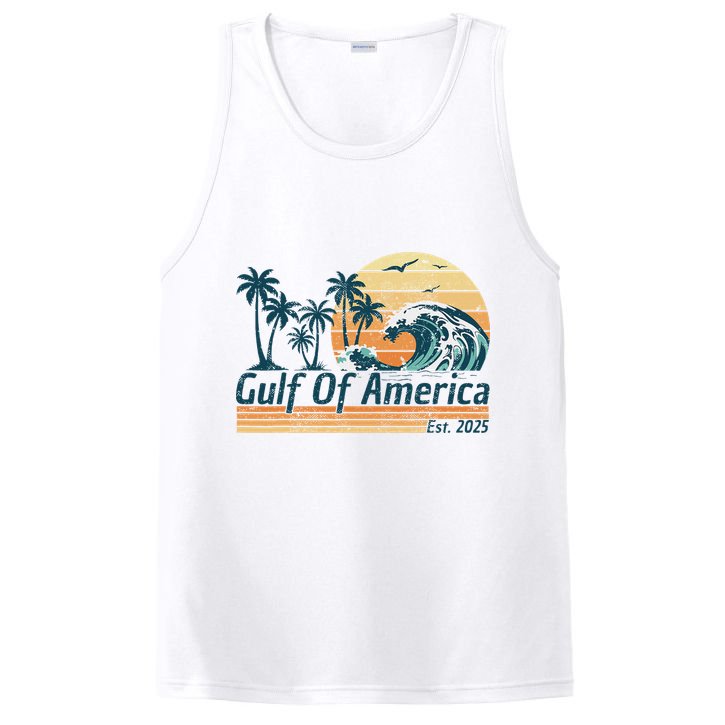 Gulf Of Us America Est 2025 Retro Vintage Beach PosiCharge Competitor Tank