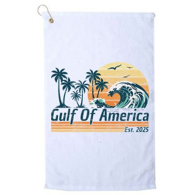 Gulf Of Us America Est 2025 Retro Vintage Beach Golf Towel
