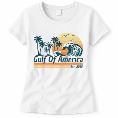 Gulf Of Us America Est 2025 Retro Vintage Beach Womens T-Shirt
