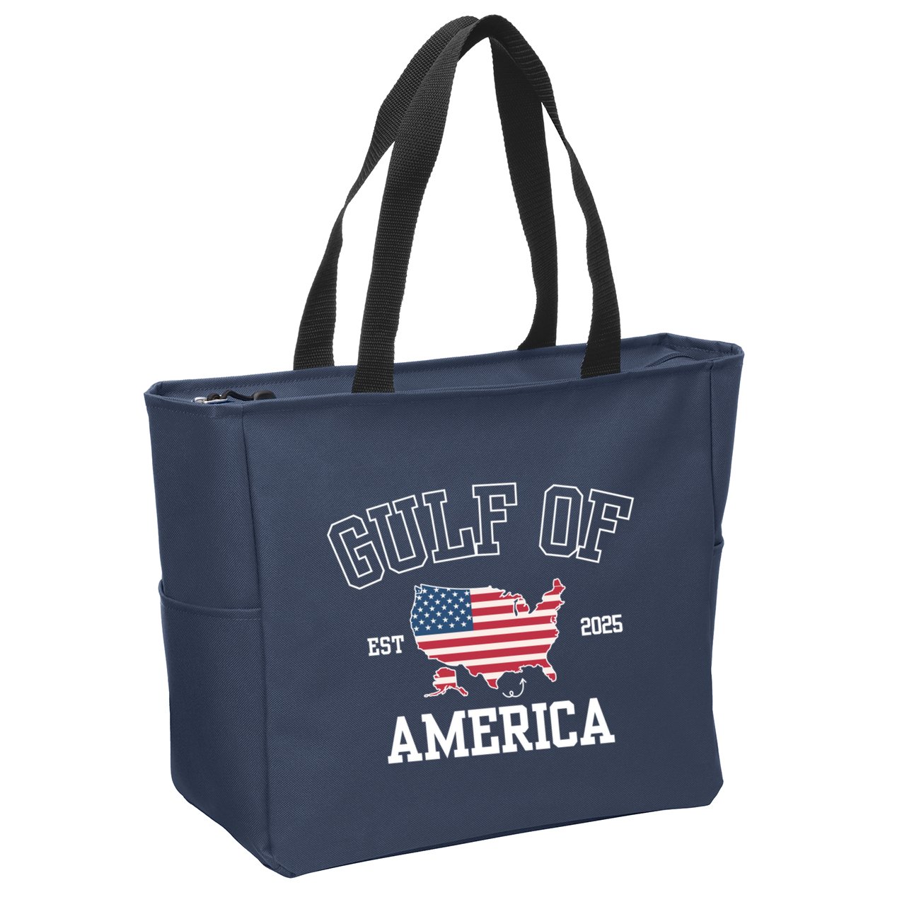 Gulf Of United States Of America Usa Funny Zip Tote Bag