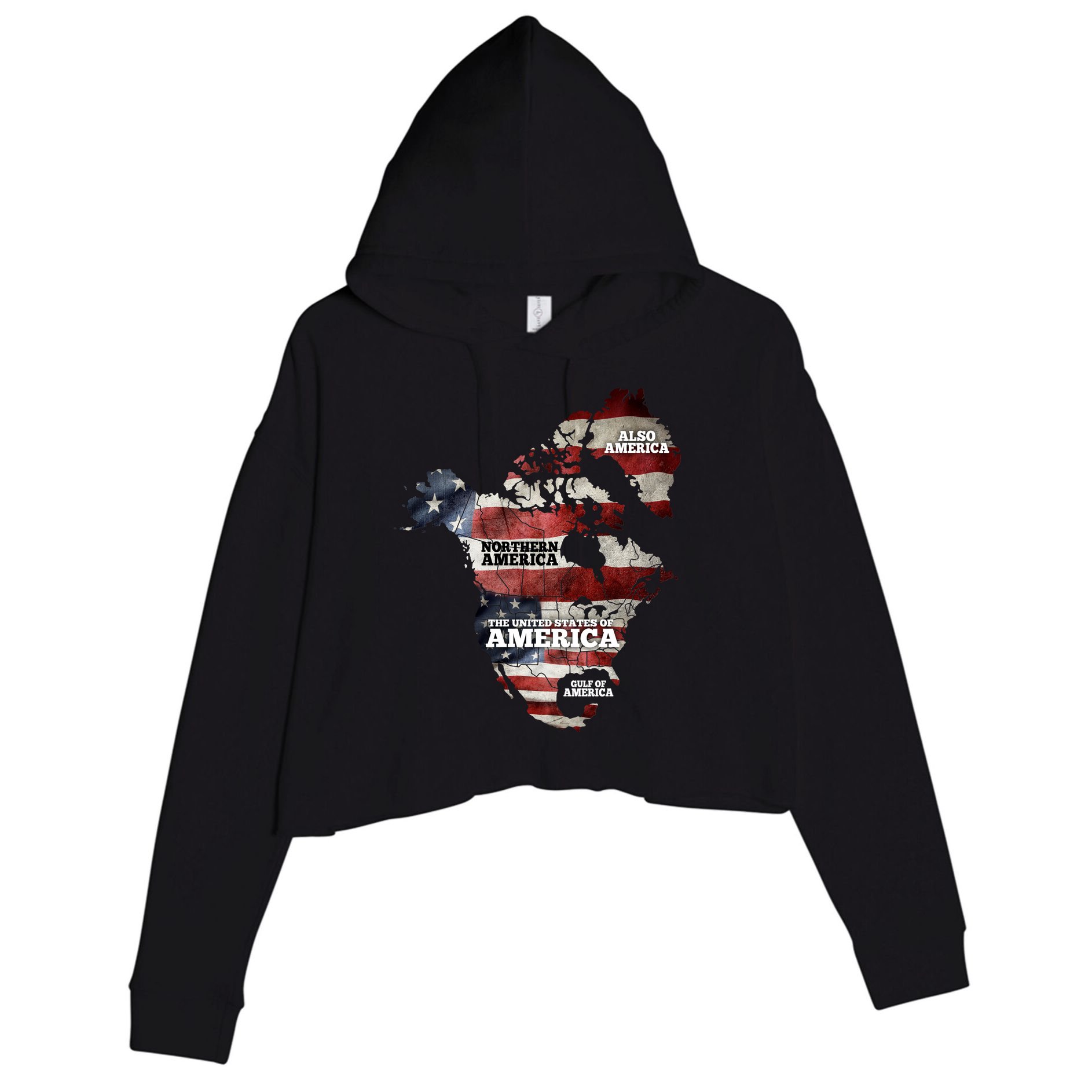 Gulf Of United States Of America Crop Fleece Hoodie