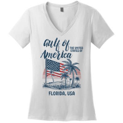 Gulf Of Usa America Florida Usa Women's V-Neck T-Shirt
