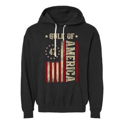 Gulf Of Usa America Funny Usa Flag Garment-Dyed Fleece Hoodie