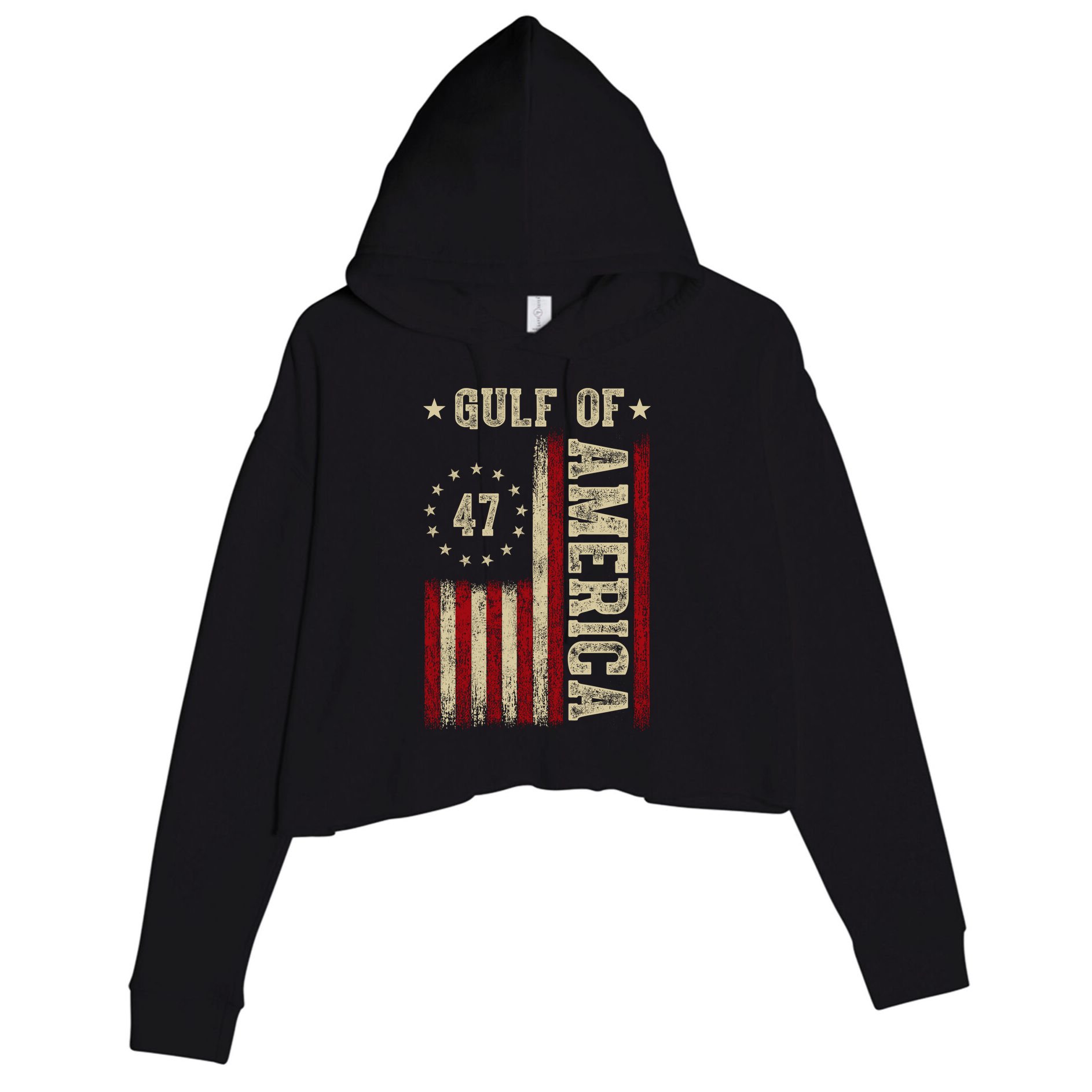Gulf Of Usa America Funny Usa Flag Crop Fleece Hoodie